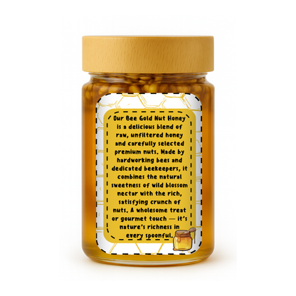 Bee Gold Raw Honey with Whole Walnuts 12 oz