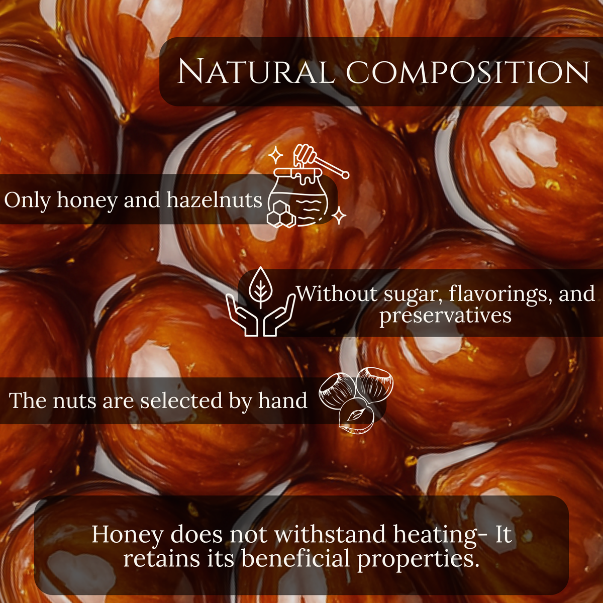 Bee Gold – Raw Honey with Hazelnuts 12 oz