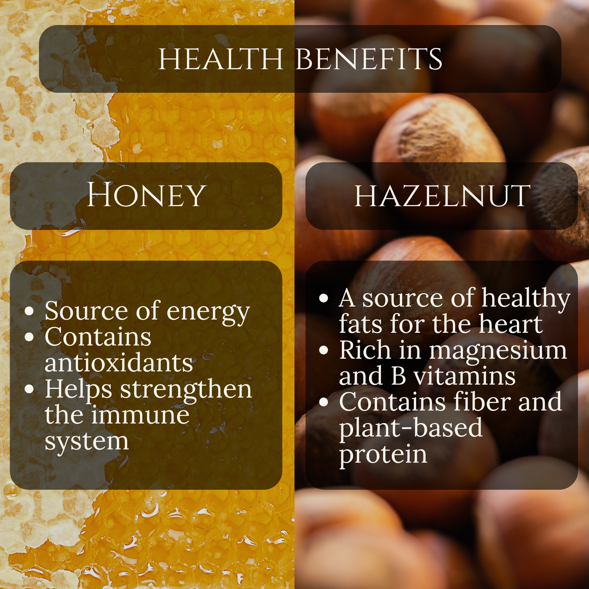 Bee Gold – Raw Honey with Hazelnuts 12 oz