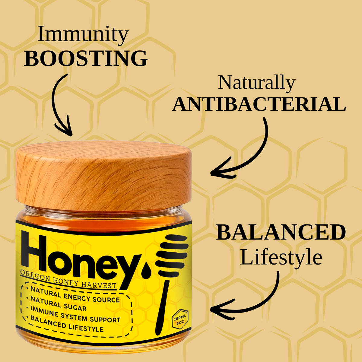 Bee Gold – Pure Raw Honey 6 oz