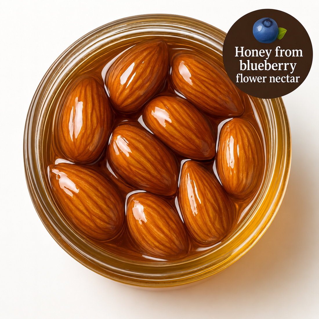 Bee Gold – Raw Blueberry Blossom Honey with Almond 12 oz